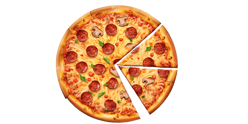 Frisch gebackene Pizza mit Salami