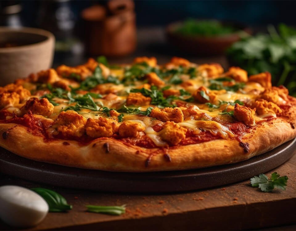 Pizza frisch aus dem Ofen